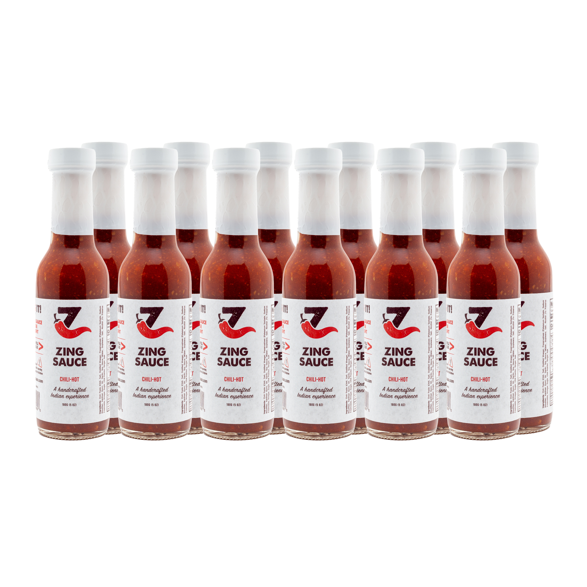 The Zing Sauce Great Tasting Hot Indian Chili Garlic Sauce - 12 Count  [Price Includes Shipping]