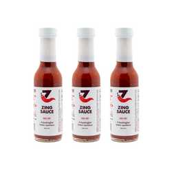 The Zing Sauce Great Tasting Hot Indian Chili Garlic Sauce - 3 Count  [Price Includes Shipping]