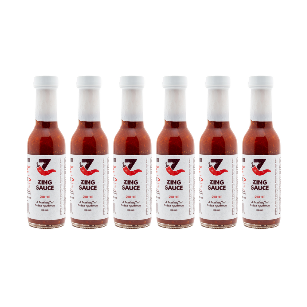 The Zing Sauce Great Tasting Hot Indian Chili Garlic Sauce - 6 Count  [Price Includes Shipping]